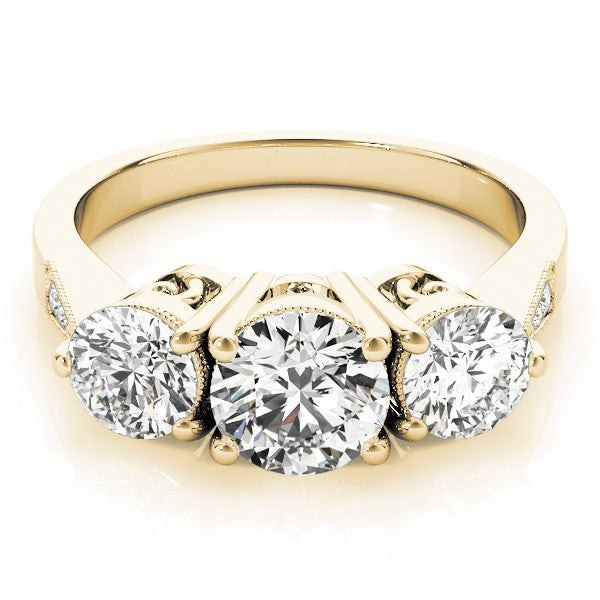 2.00Ct Lab Grown Round Diamond 3 Stone Engagement Ring Platinum