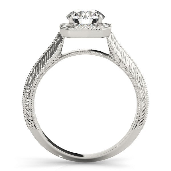 Lab Grown Round Diamond Halo Engagement Ring