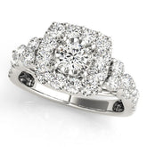 Lab Grown Round Diamond Halo Engagement Ring
