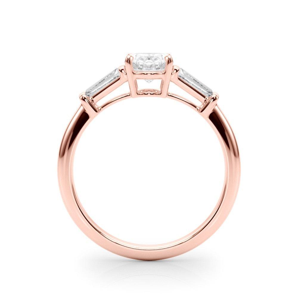 Lab-Grown Oval Diamond 3 Stone Engagement Ring