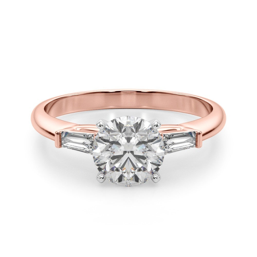 Lab-Grown Round Cut Diamond 3 Stone Engagement Ring 950 Platinum