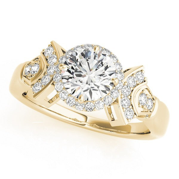 Lab Grown Round Diamond Halo Engagement Ring