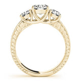 Lab Grown Round Diamond 3 Stone Engagement Ring Platinum
