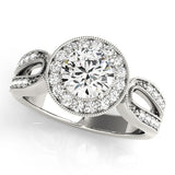 Lab Grown Round Diamond Halo Engagement Ring