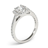Lab-Grown Diamond Halo Engagement Ring in Platinum
