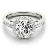Lab Grown Round Diamond Halo Engagement Ring