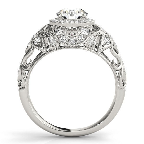2.00Ct Lab Grown Round Diamond Halo Engagement Ring 18K Yellow Gold