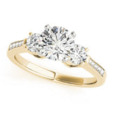 0.50Ct To 2.00Ct Lab Grown Round Diamond 3 Stone Engagement Ring Platinum