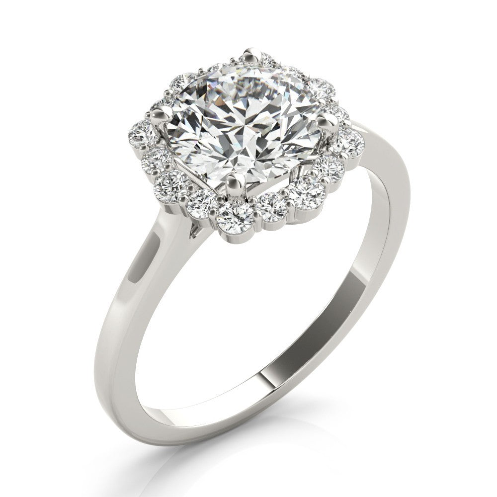 Lab-Grown Diamond Halo Engagement Ring in Platinum
