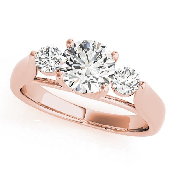 0.50Ct - 2.00Ct Lab Grown Round Diamond 3 Stone Engagement Ring Platinum