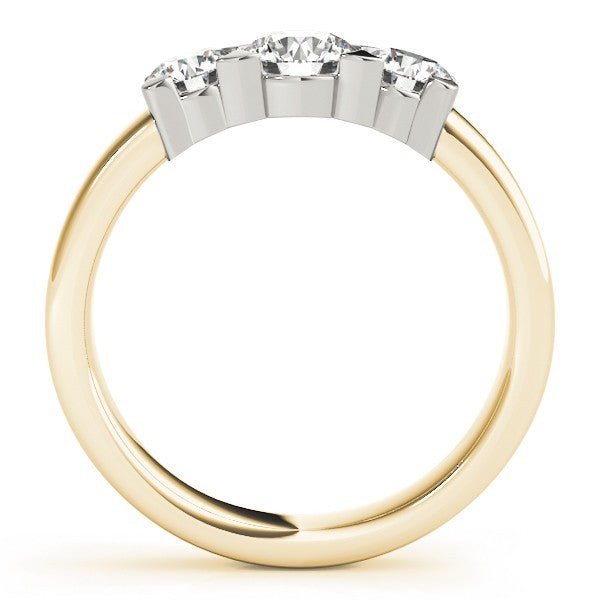 Platinum Lab Grown Round Diamond Trilogy Engagement Ring