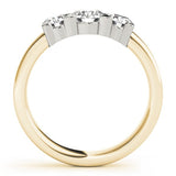Platinum Lab Grown Round Diamond Trilogy Engagement Ring