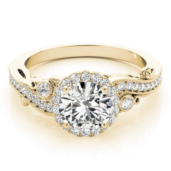 Lab Grown Round Diamond Halo Engagement Ring