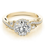 Lab Grown Round Diamond Halo Engagement Ring