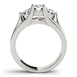 2.00Ct Lab Grown Round Diamond 3 Stone Engagement Ring Platinum