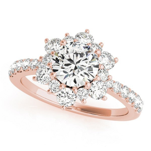 2.00 Ct DE/VS Lab Grown Round Diamond Halo Engagement Ring 18K White Gold
