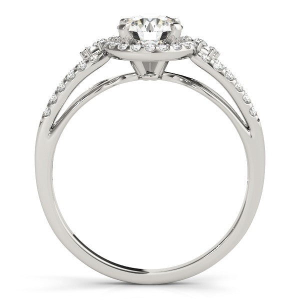 Lab Grown Round Cut Diamond Halo Engagement Ring