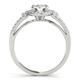 Lab Grown Round Cut Diamond Halo Engagement Ring