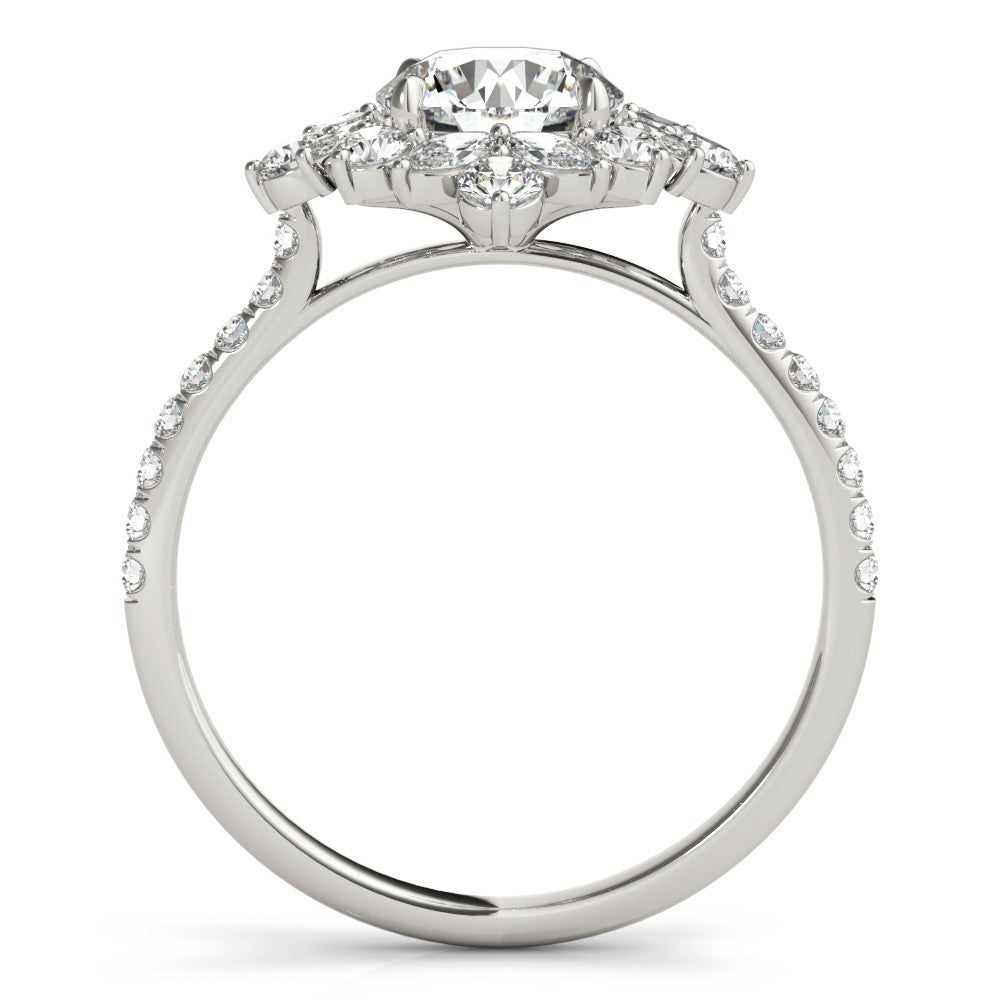 Lab-Grown Diamond Halo Engagement Ring in Platinum