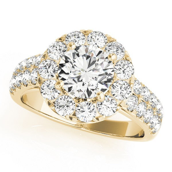 Lab Grown Round Diamond Halo Engagement Ring