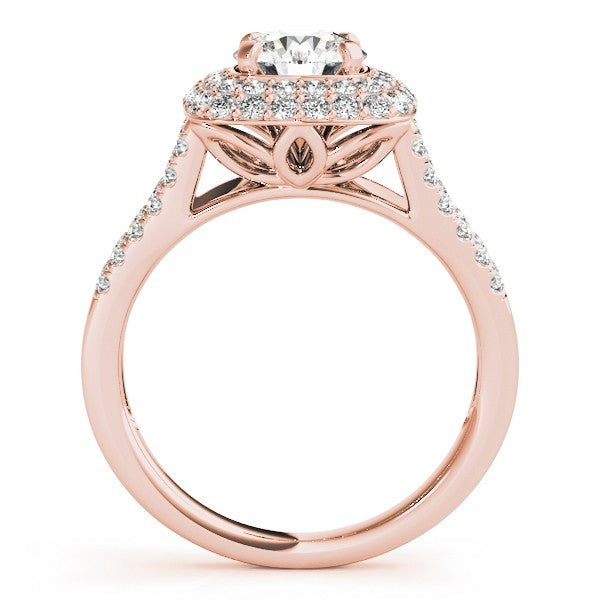 Lab Grown Round Diamond Halo Engagement Ring