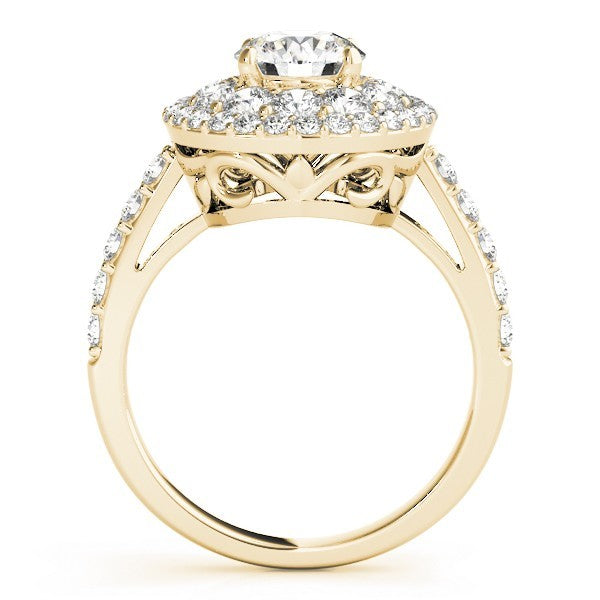 Lab Grown Round Cut Diamond Halo Engagement Ring