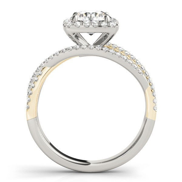Lab Grown Round Diamond Halo Engagement Ring
