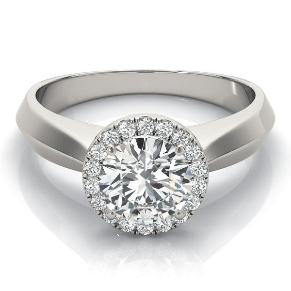Lab-Grown Diamond Halo Engagement Ring in 18K Yellow Gold