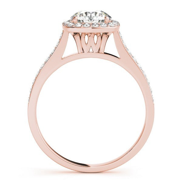 Lab Grown Round Diamond Halo Engagement Ring