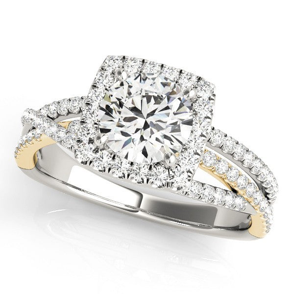 Lab Grown Round Diamond Halo Engagement Ring