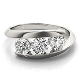 Lab Grown Diamond 3 Stone Engagement Ring For Women In Platinum