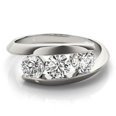 Lab Grown Diamond 3 Stone Engagement Ring For Women In Platinum