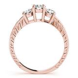 2.00Ct Lab Grown Round Diamond Art Deco 3 Stone Engagement Ring Platinum
