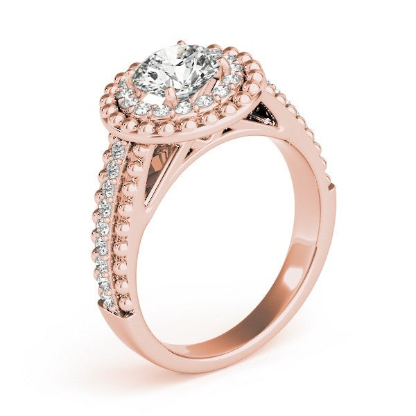 Lab Grown Round Diamond Halo Engagement Ring