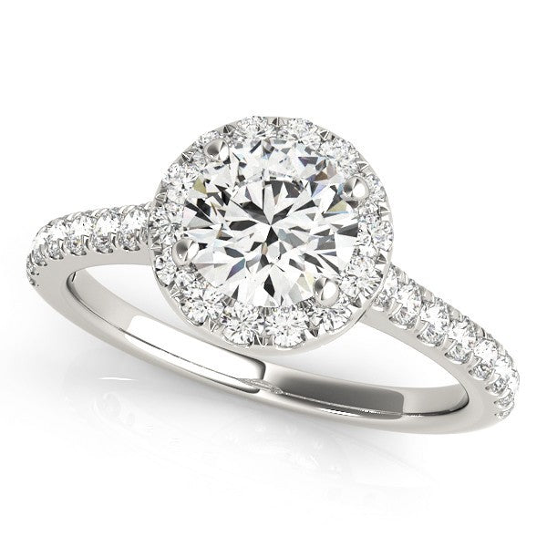 Lab Grown Round Diamond Halo Engagement Ring