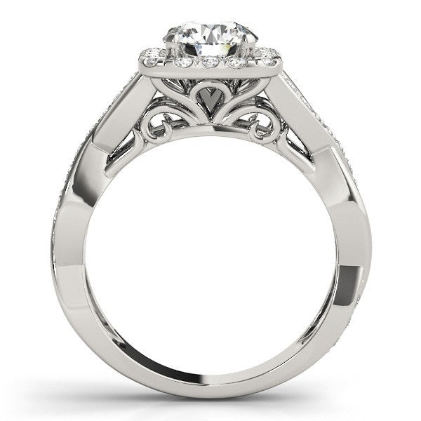 Lab Grown Round Diamond Halo Engagement Ring