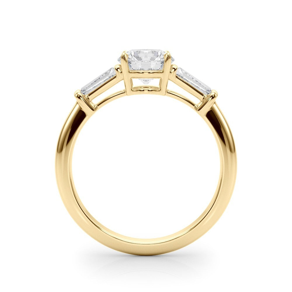 Lab-Grown Round Diamond 3 Stone Engagement Ring