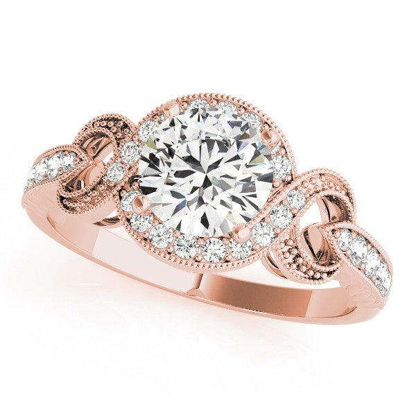 Lab Grown Round Diamond Halo Engagement Ring