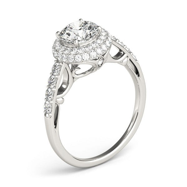 Lab Grown Round Diamond Halo Engagement Ring