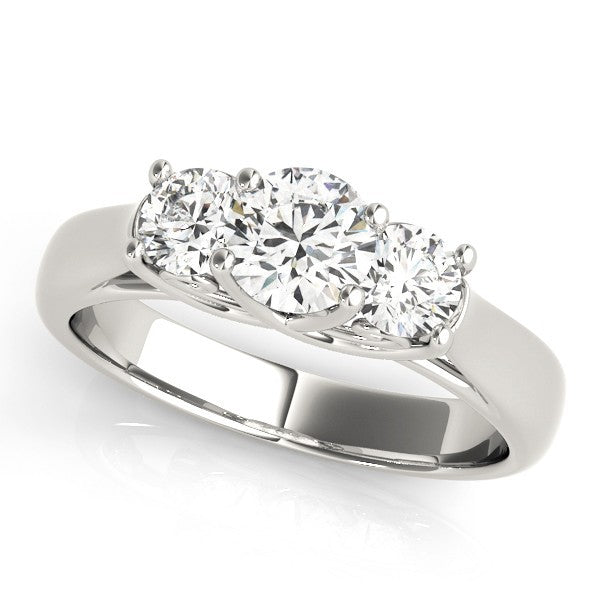 Lab Grown Diamond 3 Stone Engagement Ring Platinum DE/VS 2CT