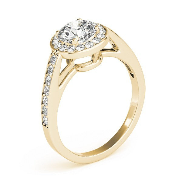 Lab Grown Round Diamond Halo Engagement Ring