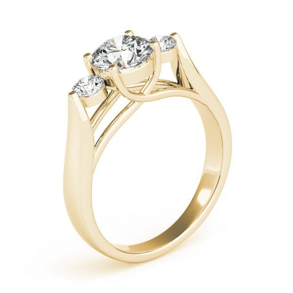 0.50Ct - 2.00Ct Lab Grown Round Diamond 3 Stone Engagement Ring Platinum