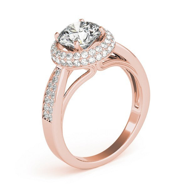 Lab Grown Round Diamond Halo Engagement Ring