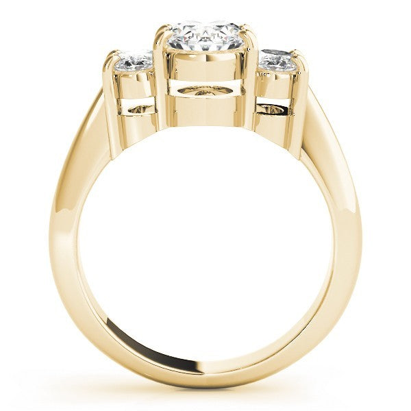 Lab-Grown Oval Diamond 3 Stone Engagement Ring – 18K Rose Gold