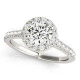 Lab Grown Round Cut Diamond Halo Engagement Ring