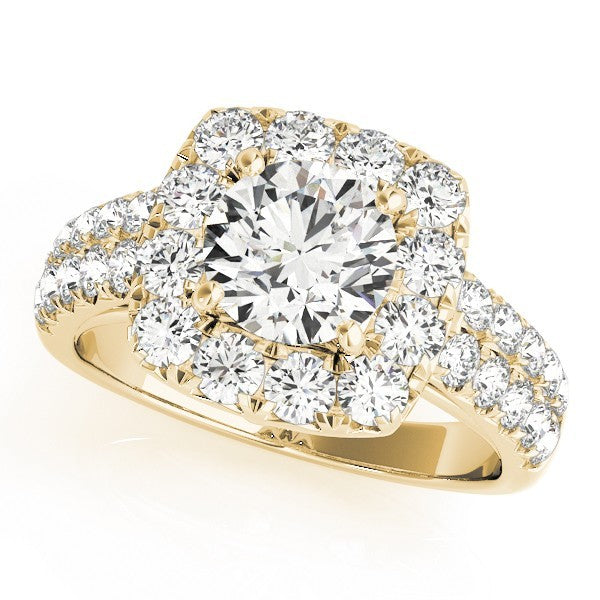 Lab Grown Round Cut Diamond Halo Engagement Ring