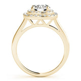 2.00Ct Lab Grown Round Diamond Halo Engagement Ring 18K Yellow Gold