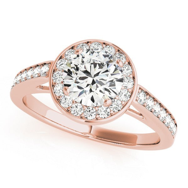 Lab Grown Round Diamond Halo Engagement Ring
