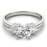 0.50Ct To 2.00Ct Lab Grown Round Diamond 3 Stone Engagement Ring Platinum