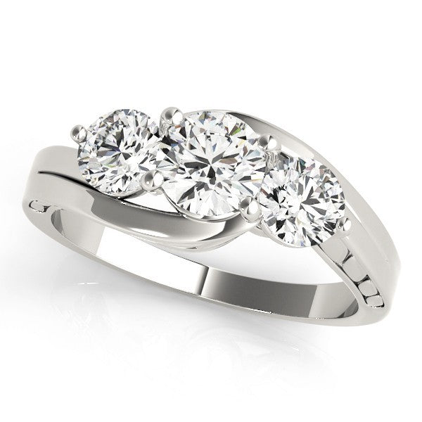0.50Ct To 2.00Ct Lab Grown Round Diamond Trilogy Engagement Ring Platinum